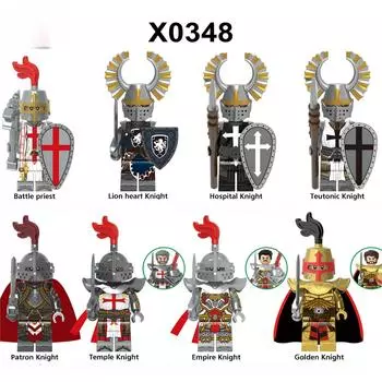 Средневековый рыцарь серии Львиное Сердце Больница Тевтонский рыцарь Строительные блоки Сборка детских игрушечных строительных блоков