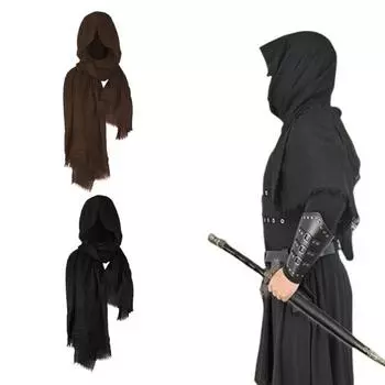 Средневековый рыцарь шаль плащ костюм Ренессанс полуплечевой плащ шарф наряд Хэллоуин косплей реквизит аксессуар коричневый