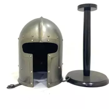 Средневековый рыцарский шлем, шлем барбута, старинные доспехи, деревенский декор для дома, средневековый декор, старинный шлем как