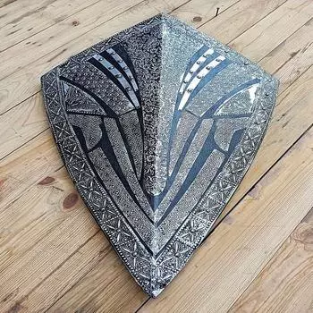 Средневековый щит черного рыцаря, дисплей для косплея, деревянный щит викингов, передний алюминиевый дизайн, легкий вес, размер 71,12 см