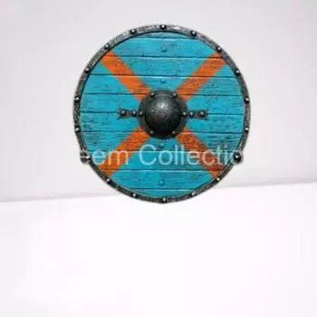 Средневековый щит, деревянная готовая к бою броня, винтажный щит викингов, 24 дюйма, LARP, косплей