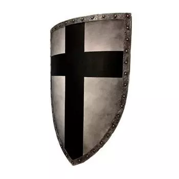 Средневековый щит крестоносца . Рыцарь битвы. Воин. Щит. Тамплиер. Крест.