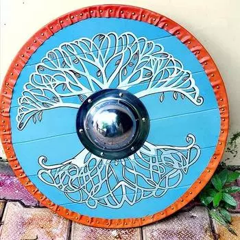 Средневековый щит викинга, деревянный щит, щит, щит ворона Валгаллы, копия щита викинга, щит средневекового воина