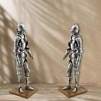 Средневековый серебряный готический носимый рыцарь-крестоносец доспехи костюм тело костюм