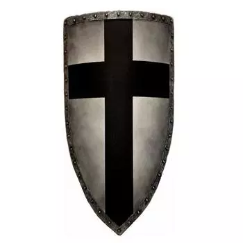 Средневековый Щит Крестоносца. Боевой Рыцарь. Воин. Щит. Тамплиер. Крест.