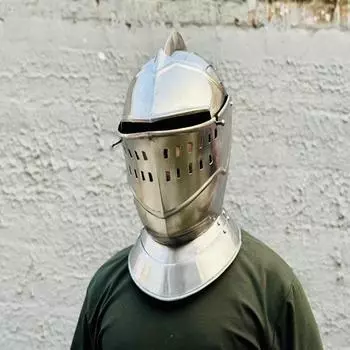 Средневековый шлем, европейский закрытый шлем, LARP, необычный доспех, костюм, рыцарский шлем, лучший подарок для него