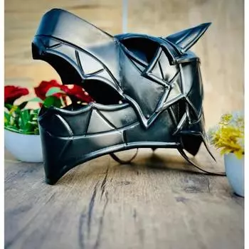 Средневековый шлем с головой волка — реплика из стали 18 калибра для коллекционеров и любителей LARP