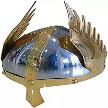 Средневековый шлем с крыльями Норманнский носовой королевский шлем Роскошный шлем викингов Крылатый шлем Императорские крылья Шлем