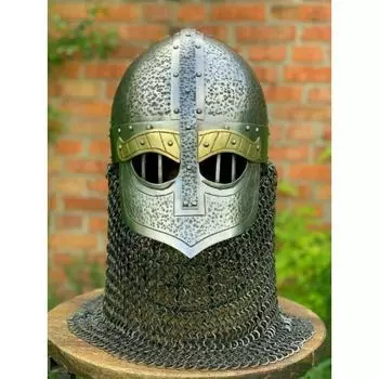 Средневековый шлем викингов SCA LARP Средневековый шлем стальной латунный шлем