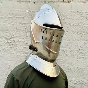 Средневековый шлем закрытый шлем LARP Необычный доспех костюм платье рыцарский шлем лучший подарок для него