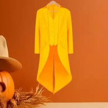 Средневековый смокинг, костюм, пальто, костюм для выступлений, ретро костюм, смокинг на Хэллоуин, Хэллоуин, косплей, пиджак средней длины M зелёный