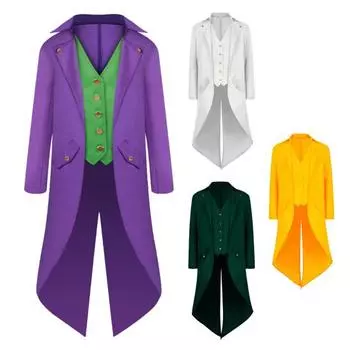 Средневековый смокинг, костюм, пальто, костюм на Хэллоуин, ретро смокинг, костюм на Хэллоуин, косплей, пиджак средней длины M зелёный