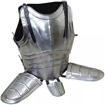 Средневековый стальной готический костюм воина в кирасе ~ Сундук со стальными доспехами Броня из цельной стали Куртка Лучший подарок и декор для дома от United