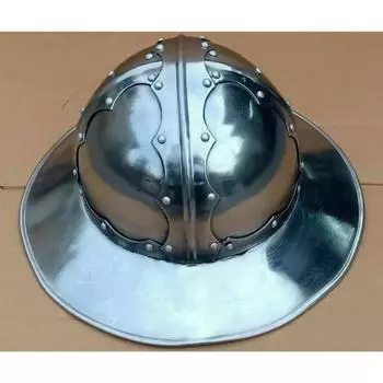 Средневековый стальной немецкий чайник, спартанский шлем, броня, древний костюм реконструкции серебряный