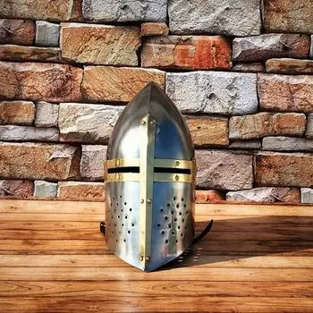 Средневековый стальной шлем «Сахарная голова», рыцарские доспехи, боевой шлем, шлем для РПГ