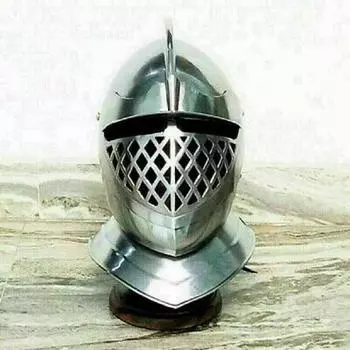 Средневековый Стальной Шлем Старинные Рыцарские Доспехи Закрытый Шлем Воина Ручной Работы Назн