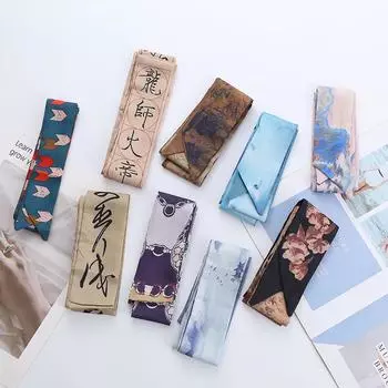 Средневековый стиль, живопись тушью, элегантные волосы, завязанные текстом, повязка на голову, аксессуары ханьфу, ретро, длинные аксессуары для волос