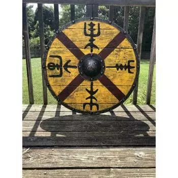 Средневековый Воин Круглый Щит Деревянный Круглый Доспех Викингов Щит