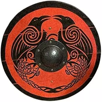 Средневековый викинг Eivor Valhalla Raven Shield Authentic Battlewear. красный