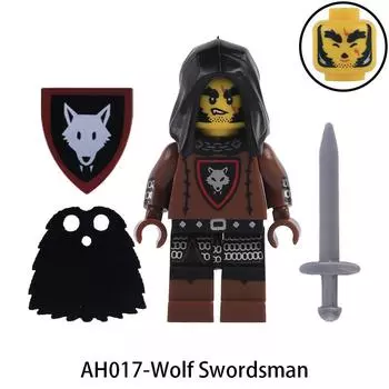 Средневековый военный рыцарь-волк солдат строительные блоки игрушки