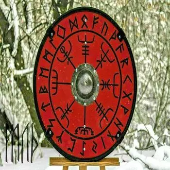 Средневековый воин Лерп, круглый щит из стали и дерева, доспехи викингов, щит тамплиеров V5