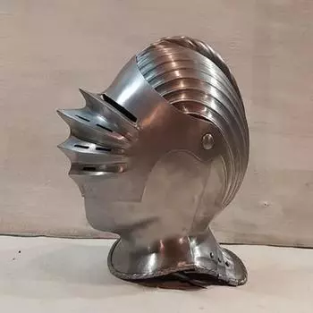 Средневековый закрытый шлем, доспехи, шлем, рыцарский шлем