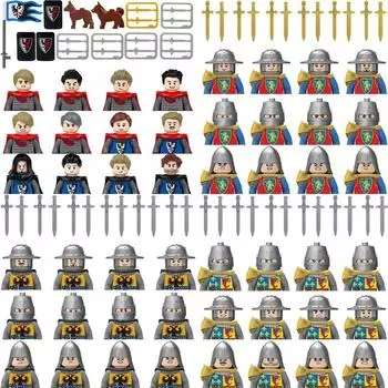 Средневековый замок, фигурки рыцарей, древний египетский нубийский солдат, строительный блок, оружие, коллекция кирпичей, игрушки, детские рождественские подарки