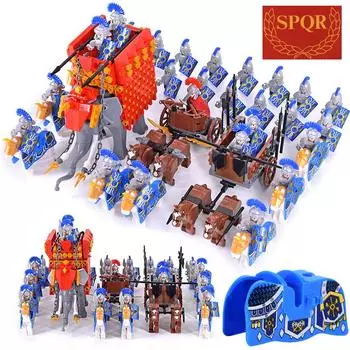Средневековый замок рыцари спартанские воины крестоносцы римский легион пехота боевой конь колесница строительные кирпичики блоки фигурки игрушка