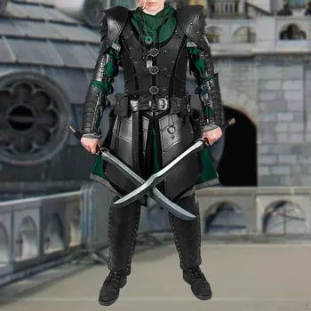 Средневековый жилет без рукавов, нагрудный доспех викингов, украшение на грудь, рыцарь коричневый