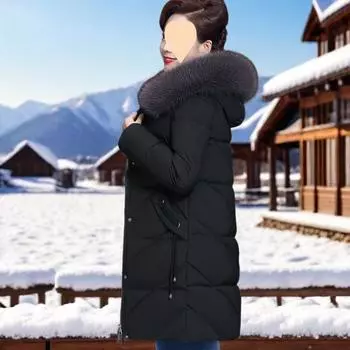 Средние и длинные большие размеры с хлопковой подкладкой для пожилых матерей Зимние пальто Женские куртки с хлопковой подкладкой Высококачественная утолщенная одежда с хлопковой подкладкой XL recommends 90-52.5kg