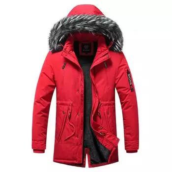 Средние и длинные хлопковые изделия, куртки, европейская и американская мода, облегающая, теплая и бархатная молодежная мужская хлопковая одежда. L