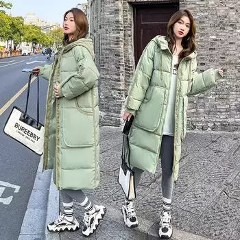 Средние и длинные стеганые куртки из хлопка, женские пуховые стеганые куртки из вельвета с капюшоном, утолщенные стеганые куртки из хлопка M чёрный