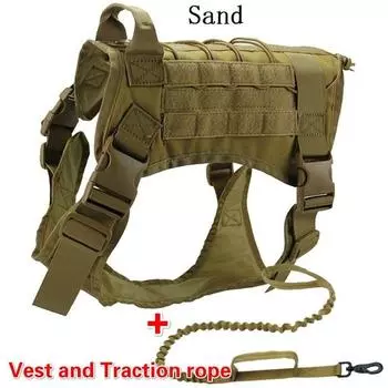 Средние и крупные размеры дрессировочного снаряжения для домашних животных, многофункциональная одежда для домашних животных с несколькими карманами, тренировочный костюм + поводок XL