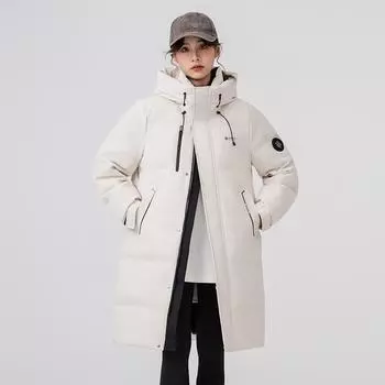 Средний и длинный толстый пуховик женский 90 пух утиный пух зимняя новая женская пуховая куртка high sense M (recommended within 50kg) чёрный