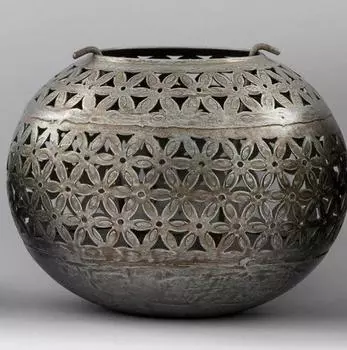 Средний круглый металлический подсвечник, Цинк, Iron Zink Handi Medium, John Molly Decor&Gifts