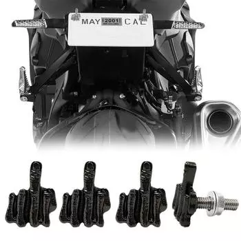 Средний палец DIY 3D дизайн украшения универсальный автомобиль металл мотоцикл номер рамка пластина панк стиль винт