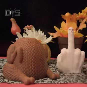 Средний палец индейки орнамент смешной стоячий средний палец статуя благодарения настольная фигурка смоляной кляп подарок для домашнего декора A