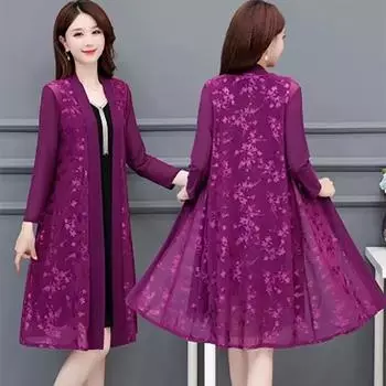 Средний возраст Женский Кардиган Тонкий Стиль Солнцезащитная Одежда Пальто Женская Летняя Шаль Длинные Солнцезащитные Топы Куртка 6XL