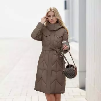 Средняя и длинная хлопковая подкладка женская версия облегающая поясная хлопковая подкладка куртка утолщенная иностранного стиля пуховая подкладка из хлопка M чёрный