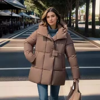 Средняя и длинная пуховая хлопковая одежда для женщин, зимняя, новая мода, утолщенное пальто с капюшоном в стиле Цзяннань, теплое пальто прилив M