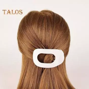 Средняя плоская круглая заколка для волос с противоскользящими зубцами, женская заколка для волос с сильным захватом, гибкие зубцы, изогнутый дизайн, заколка для волос бежевый