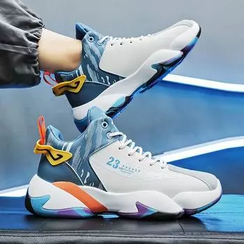 Средняя помощь баскетбольные кроссовки мужские импортные торговые новые модные тенденции толстая подошва легкие студенческие кроссовки универсальные повседневные спортивные кроссовки 39