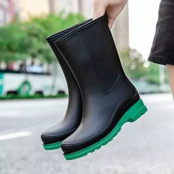 Средняя трубка, женская, кухонная, рабочая обувь, зимняя, верхняя одежда, женская, дождевая обувь 36 чёрный