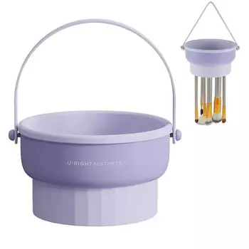 Средство для чистки кистей для макияжа SANJAOYEE 3 в 1, фиолетовое, большая емкость, подвесная съемная подставка, чистое, сухое, стильное, для чистки/сушки/хранения