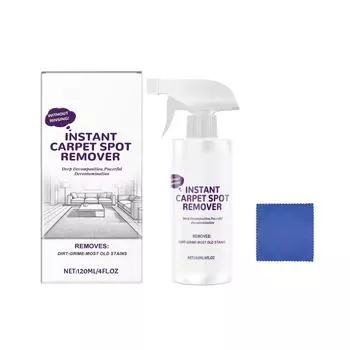 Средство для чистки ковров, удаляет пятна от кофе, масла, стойкие пятна, уменьшает пятна от домашних животных, жир и другие стойкие пятна.120 мл One Size белый