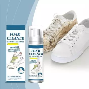 Средство для чистки обуви; Чистка обуви; Средство для удаления пятен с обуви; Очищает пятна и желтизну на поверхности обуви (120мл) One Size белый