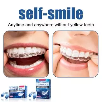 Средство для чистки зубных протезов, одноразовый держатель для ортодонтических зубных протезов, портативное средство для чистки зубных протезов, средство для чистки зубных протезов, 28 мл/шт, 1 коробка One Size