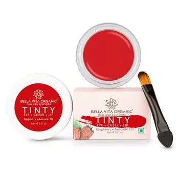 Средство для глаз, щек и губ с Малиной и маслом Авокадо (8 г), Tinty Eye Cheek Lip Raspberry Avocado Oil, Bella Vita
