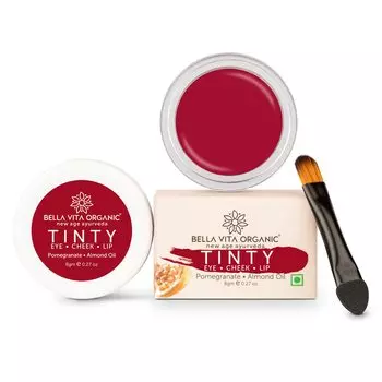 Средство для глаз, щек и губ с Гранатом и маслом Миндаля (8 г), Tinty Eye Cheek Lip Pomegranate Almond Oil, Bella Vita