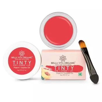 Средство для глаз, щек и губ с Персиком и маслом Жожоба (8 г), Tinty Eye Cheek Lip Peach Jojoba Oil, Bella Vita